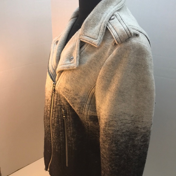 NWT GAP White, Gray & Black Ombre Moto Jacket – Size M - Picture 4 of 8